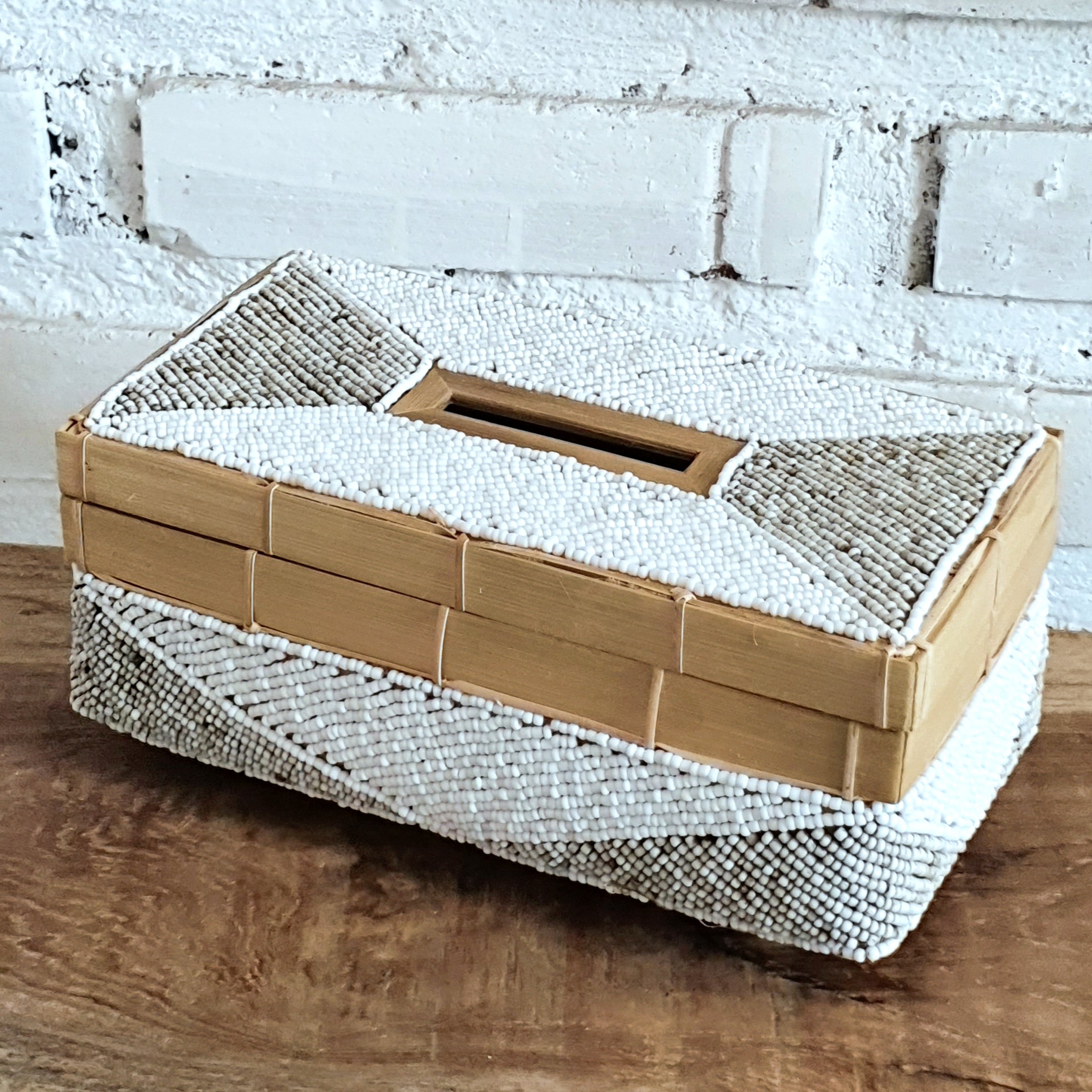 Handwoven Rattan Tissue Box Set of 2｜Natural Bamboo Decorative Organizer｜Boho Rectangular Tissue Holder