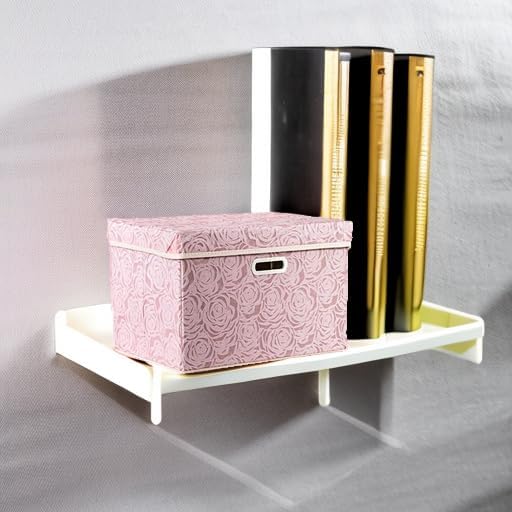 Pink Rose Pattern Fabric Storage Box｜Foldable Dustproof Organizer with Lid｜Clothing, Toy & Household Storage Bin