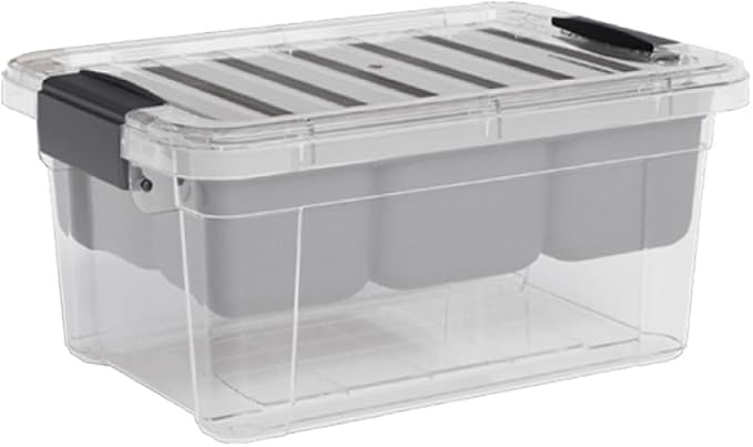 Storage Container with Removable Tray｜Clear Plastic Organizer Box Set｜Stackable Airtight Storage Solution