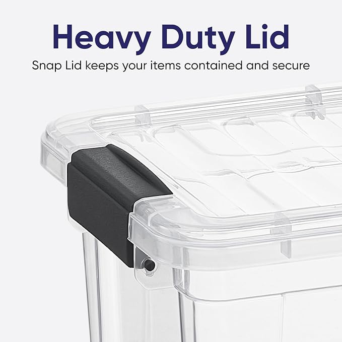 Storage Container with Removable Tray｜Clear Plastic Organizer Box Set｜Stackable Airtight Storage Solution