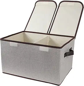 Large Fabric Storage Box with Dual-Opening Lid｜Foldable Dustproof Organizer Bin with Handles｜Home Clothes & Toy Storage Chest