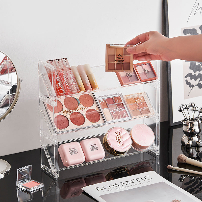 Clear Acrylic Multi-Layer Organizer Shelf｜4-Tier Display Rack for Cosmetics, Perfumes, Figures & Desk Storage