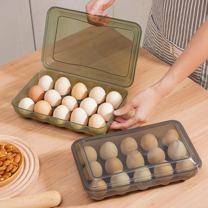 Refrigerator Egg Storage Box｜Stackable Egg Holder with Lid – Dustproof & Space-Saving Kitchen Organizer
