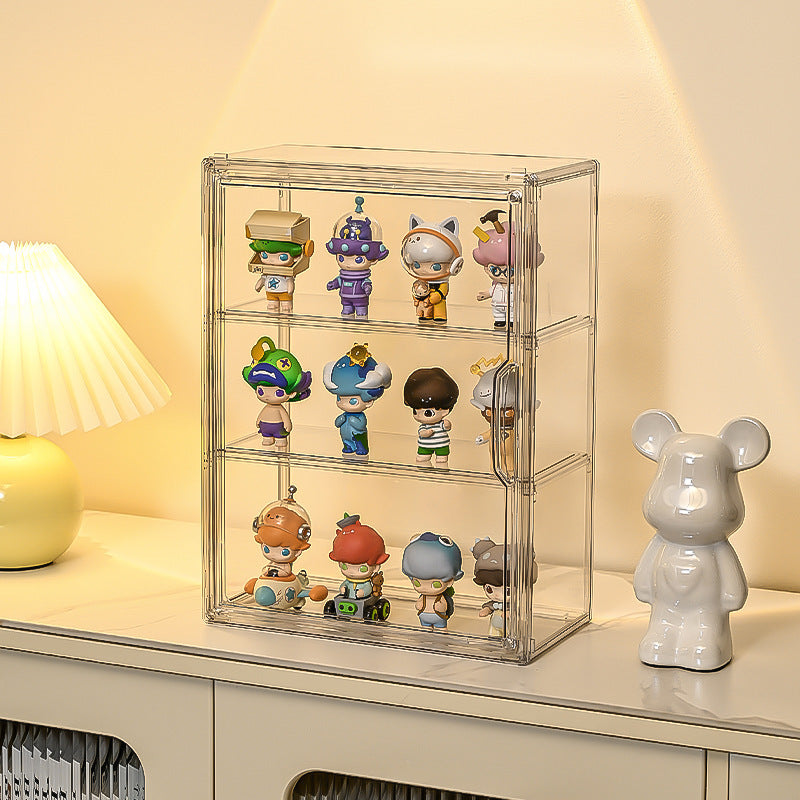 Clear Acrylic 3-Tier Storage Display Box｜Dustproof Desktop Organizer Cabinet for Cosmetics, Perfume & Collectibles