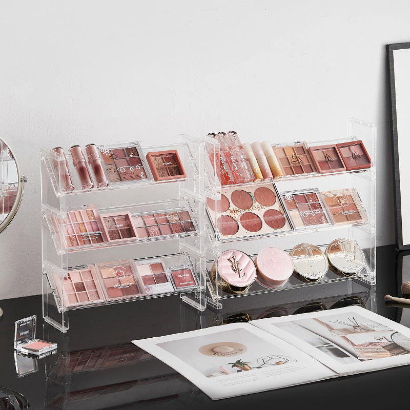 Clear Acrylic Multi-Layer Organizer Shelf｜4-Tier Display Rack for Cosmetics, Perfumes, Figures & Desk Storage
