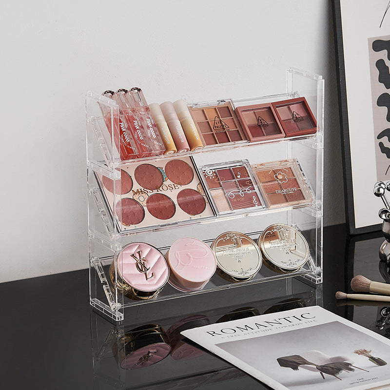 Clear Acrylic Multi-Layer Organizer Shelf｜4-Tier Display Rack for Cosmetics, Perfumes, Figures & Desk Storage