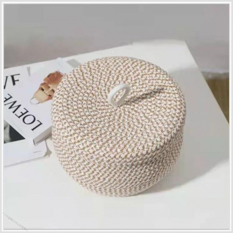 Cotton Rope Woven Storage Box with Lid｜Nordic Style Round Organizer Basket – Decorative & Functional Home Storage Bin