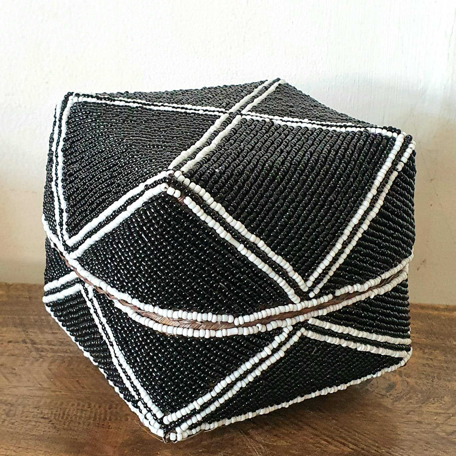 Handwoven Black & White Shell Storage Box Set of 3｜Boho Rattan Organizer Baskets｜Natural Decorative Containers with Lids