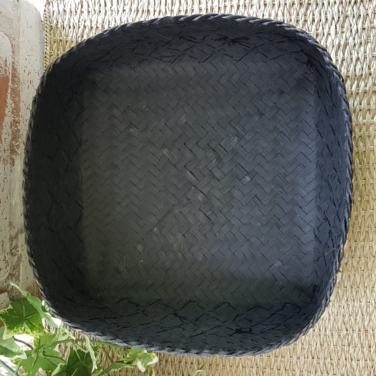 Handwoven Black & White Shell Storage Box Set of 3｜Boho Rattan Organizer｜Natural Decorative Baskets with Lids