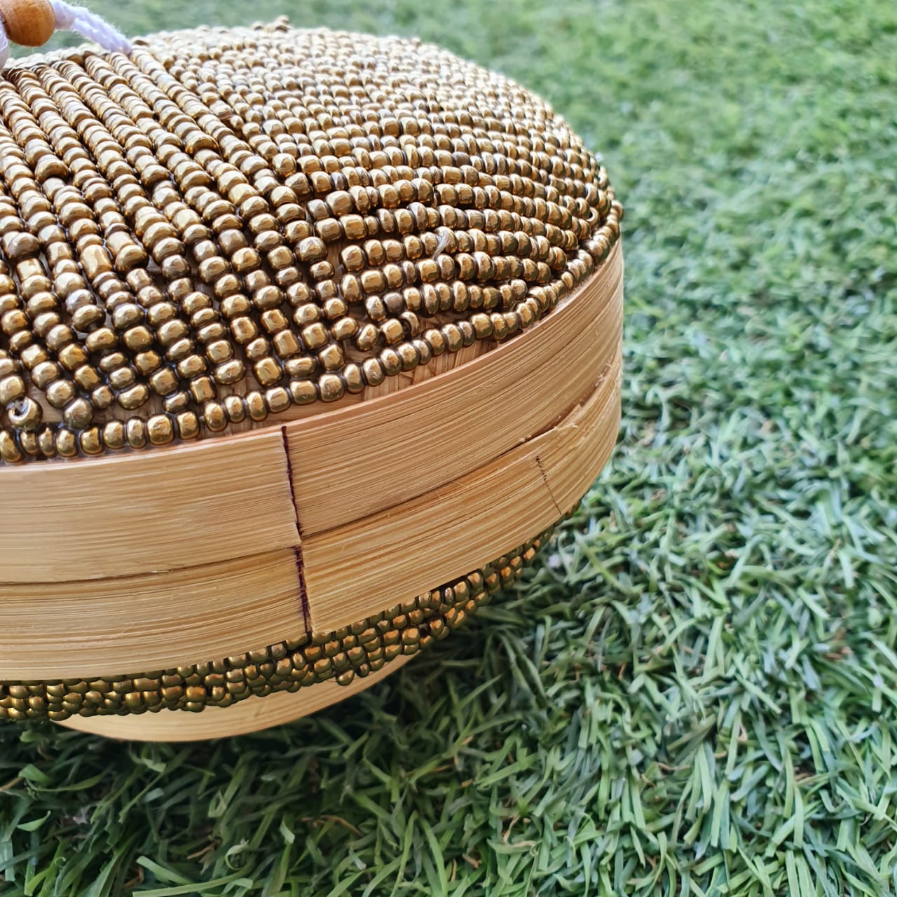 Handwoven Bamboo Round Storage Box Set of 2 with Tassel Lid｜Natural Decorative Organizer｜Boho Home Storage Baskets