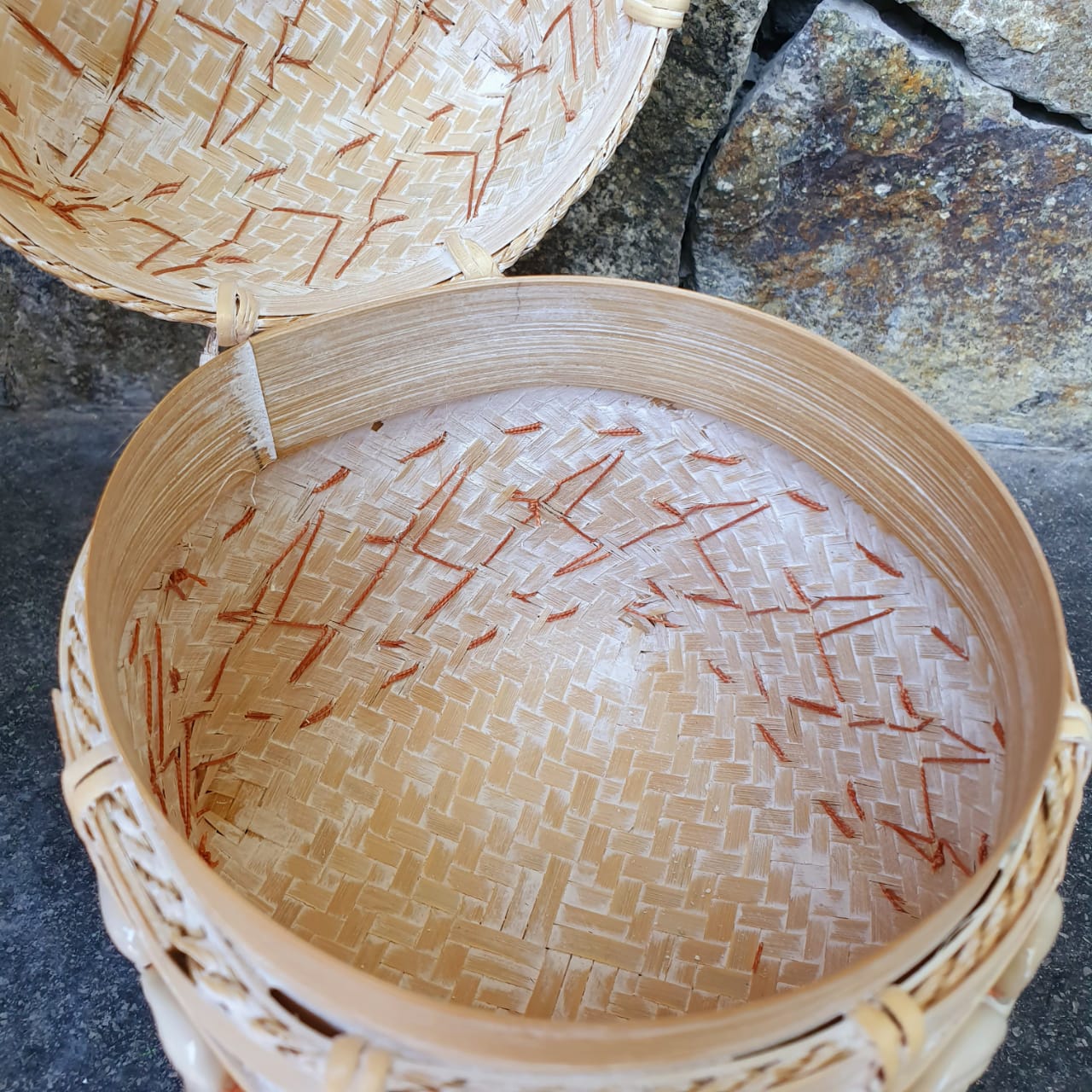 Handwoven Square Shell Storage Box Set of 2｜Boho Rattan Organizer｜Natural Decorative Basket for Home & Jewelry Storage