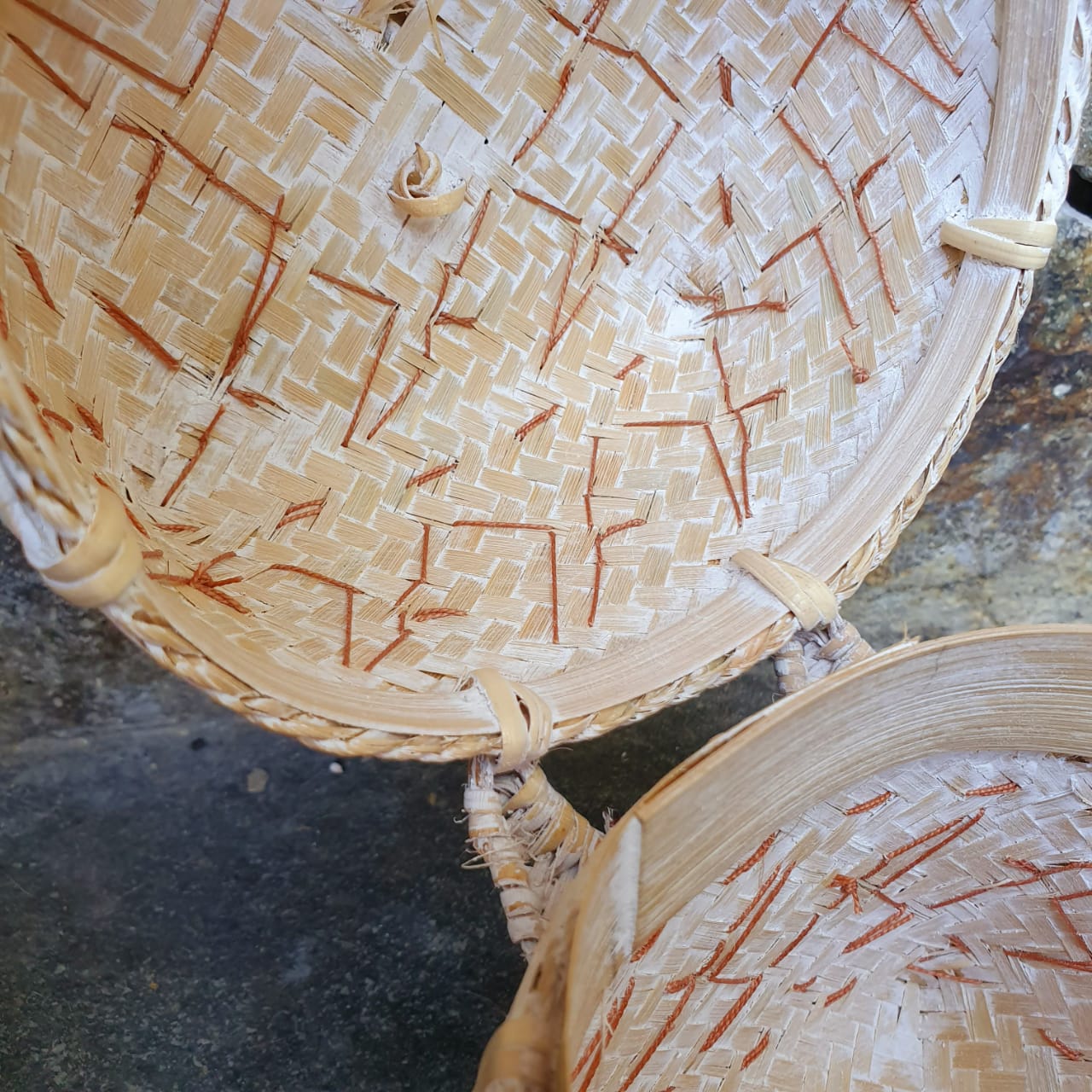 Handwoven Square Shell Storage Box Set of 2｜Boho Rattan Organizer｜Natural Decorative Basket for Home & Jewelry Storage